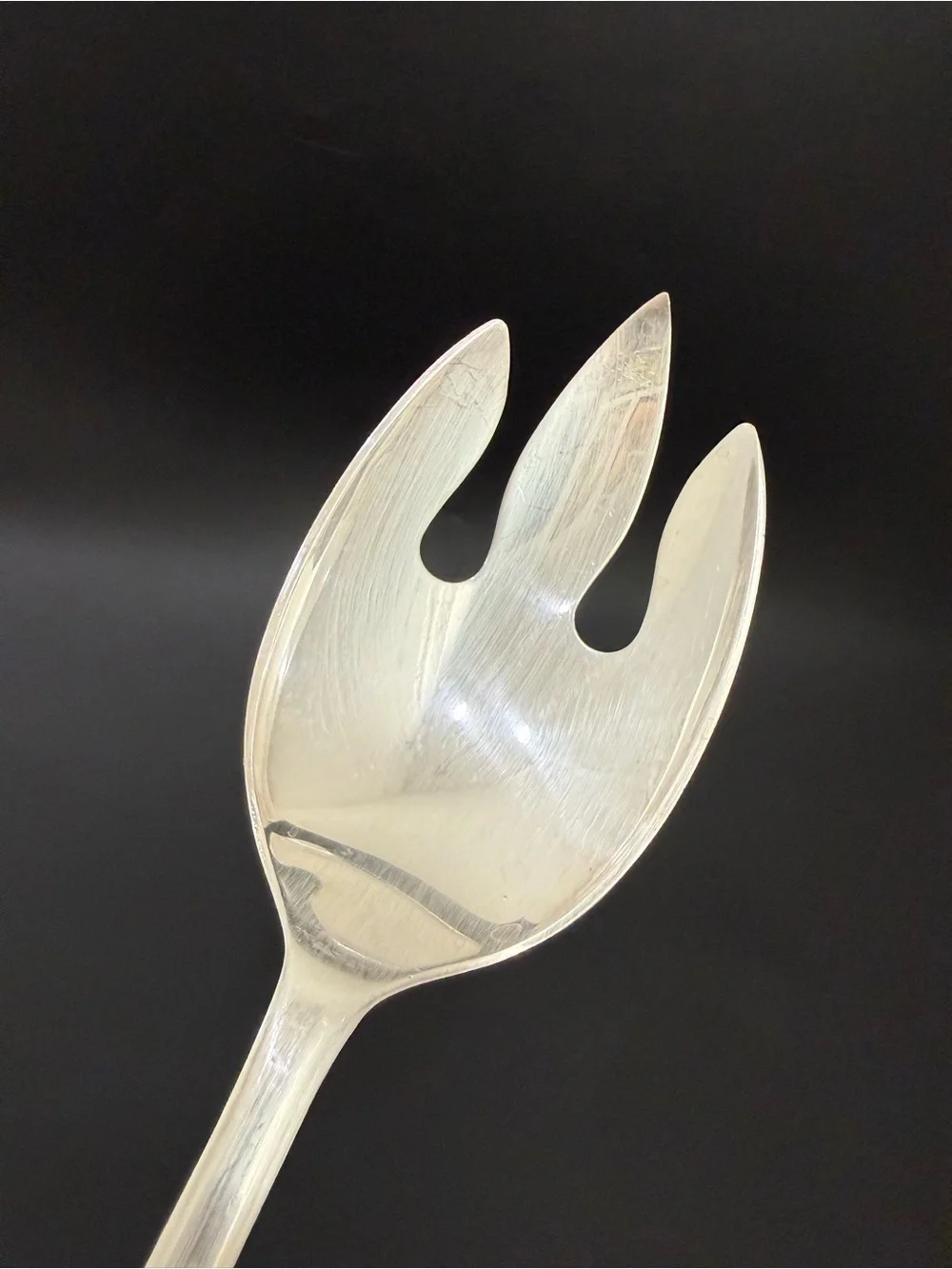 Vintage GERITY Georgian Silverplate 13” Salad Serving Fork